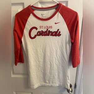 Nike St. Louis Cardinals MLB Womens Slim Fit Baseball Shirt Top Red